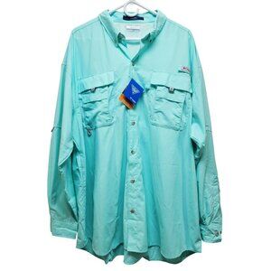 Columbia PFG Bahama II Long Sleeve Fishing Shirt XXL Omni-Shade Green   Mens